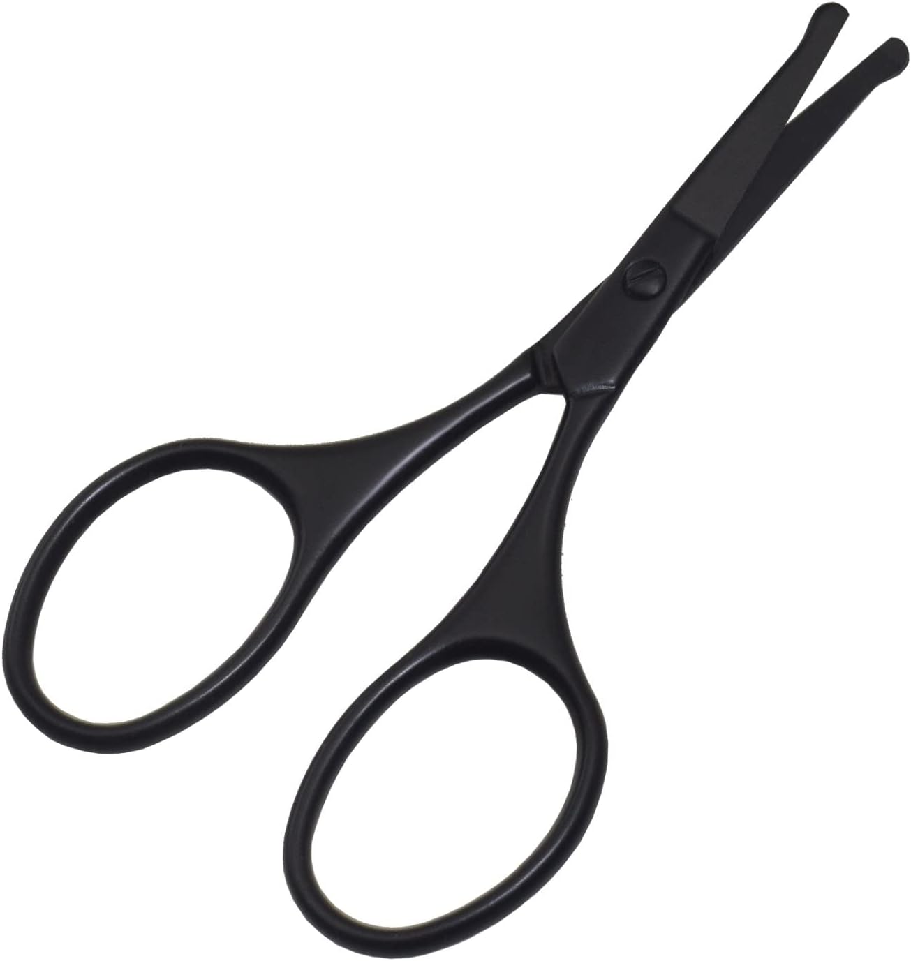 Multicolor Professional Grooming Scissors for Personal Care Facial Hair Removal and Ear Nose Eyebrow Trimming Stainless Steel Fine Straight Tip Scissors 3.9 Inch (Black Safety Head D)