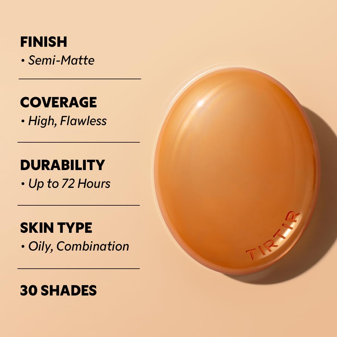 [*Mini Size*] TIRTIR Mask Fit Ai Filter Cushion Foundation | AI-Like Semi-Matte Finish - Up to 72-Hour Medium to Full Coverage Korean BB Cushion Make up Beauty, #27C Cool Beige, 0.15 Fl Oz