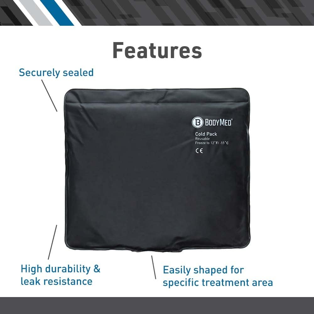 BodyMed Heavy Duty Reusable Urethane Ice Pack for Knee, Arm, Elbow, Shoulder, Back - Professional Grade Cold Therapy for Injuries, Aches, Swelling, Bruises, Sprains - 12 in. x 7 in. (Half)