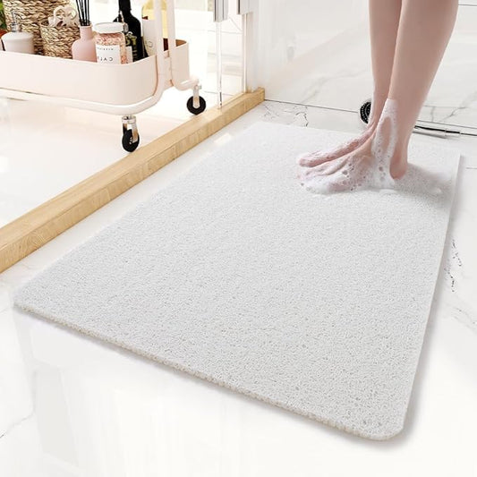 Non-Slip Bathtub Mat, 16x 24 Inch, Shower Mats for Bath Tub, PVC Loofah Bathroom Mats for Wet Areas, Quick Drying