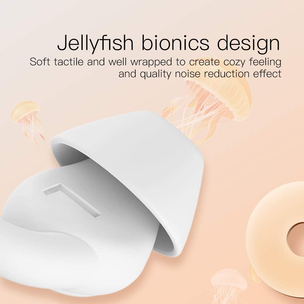 WUTAN Ear Plugs for Sleeping Noise Cancelling 14-38dB, Comfortable Soft Reusable Silicone Ear Plugs Noise Reduction Earplugs for Sleep Concert Work Airplane Travel (Blue White, S/L)