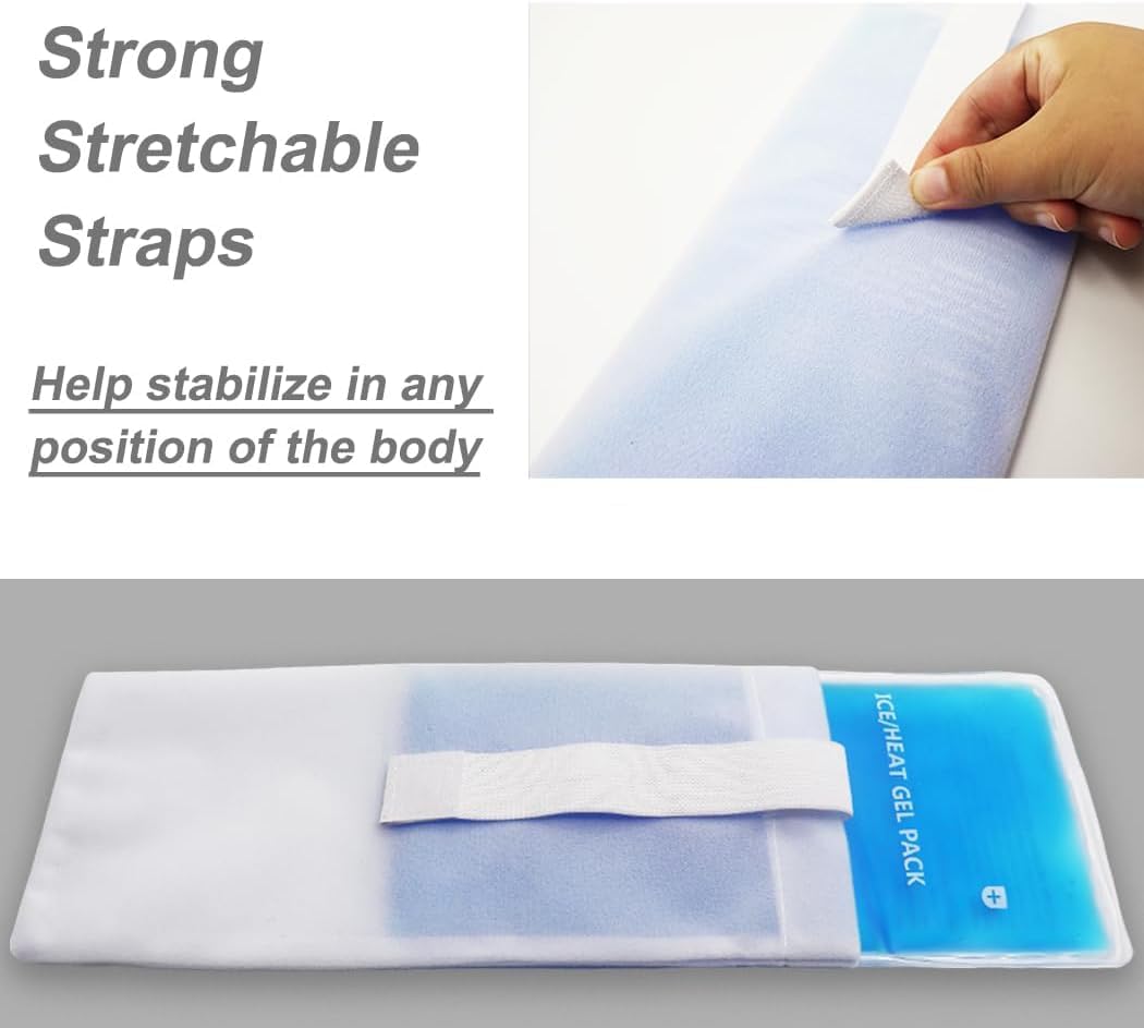 Gel Ice Packs, Cold Packs for Injury Recovery, Cold Compress for Pain Relief, Hot Cold Pack Relieves Inflammation, Arthritis for Headache, Ankle, Neck (Blue (2 Pack), 10×5 inch (28×13cm))