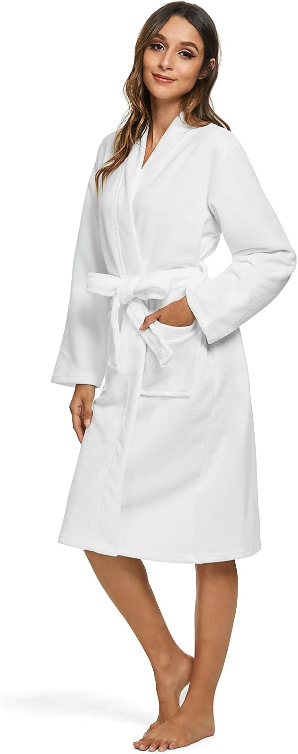 Orrpally Women Kimono Robes Lightweight Terry Cloth Bathrobe Knee Length Bath Robe