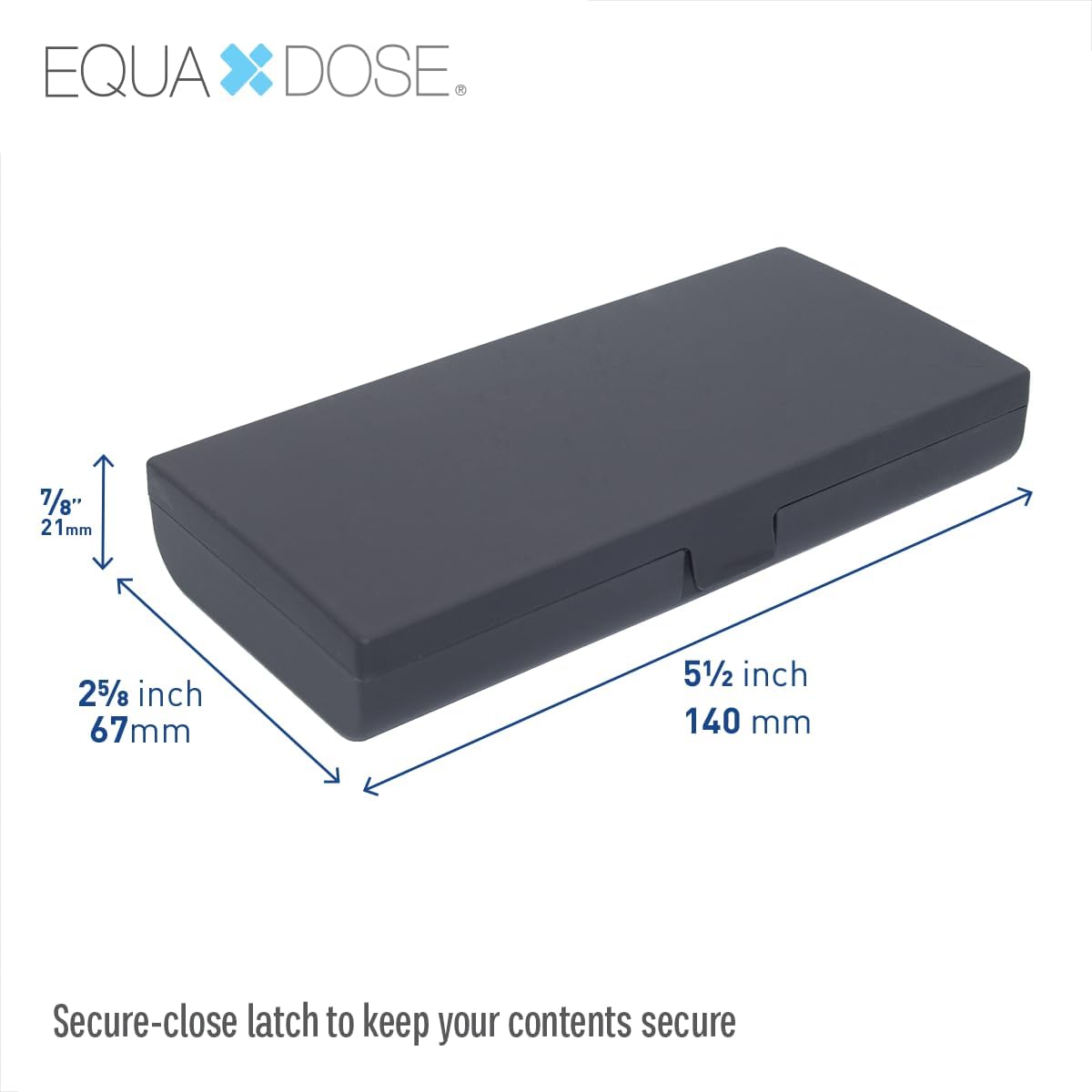 EQUADOSE Weekly Pill Case, 7-Day Medicine Organizer with Mirror, Compact Vitamin Storage Box, Travel-Friendly Pill Planner, 7 Individual Compartments for Supplements, Tablets, and Medications, Black