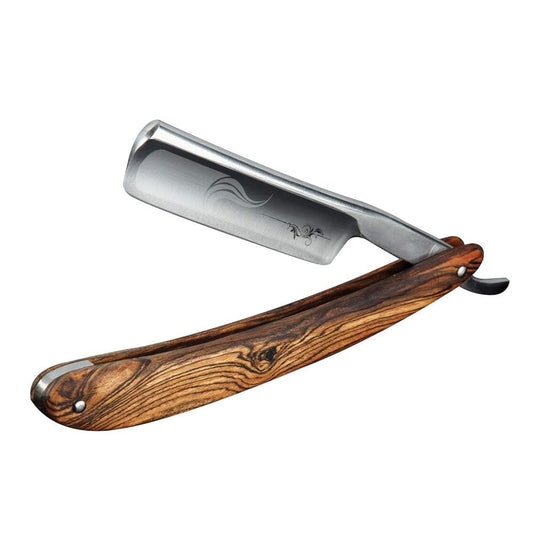 Straight Razor Wooden Handle Shave Ready for Men Barber,Straight Edge Razor Professional Carbon Steel Sharp Shaver for Men Home &Grooming Using