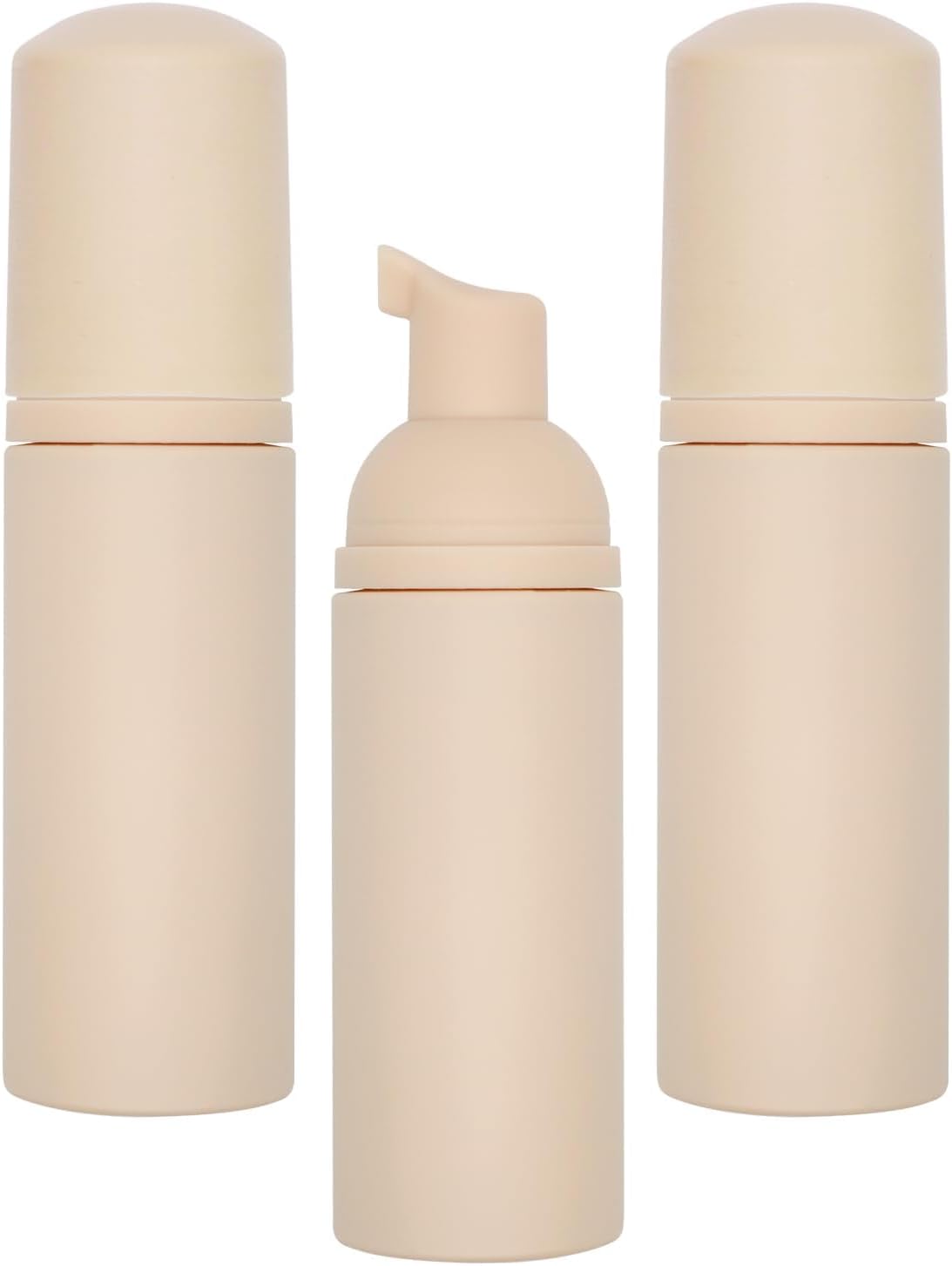 Foam Pump Bottle (Nude), Empty Travel Size Foam Dispenser Pump for Soap Shampoo, Lash Cleanser(60ml/2oz, 3PCS)