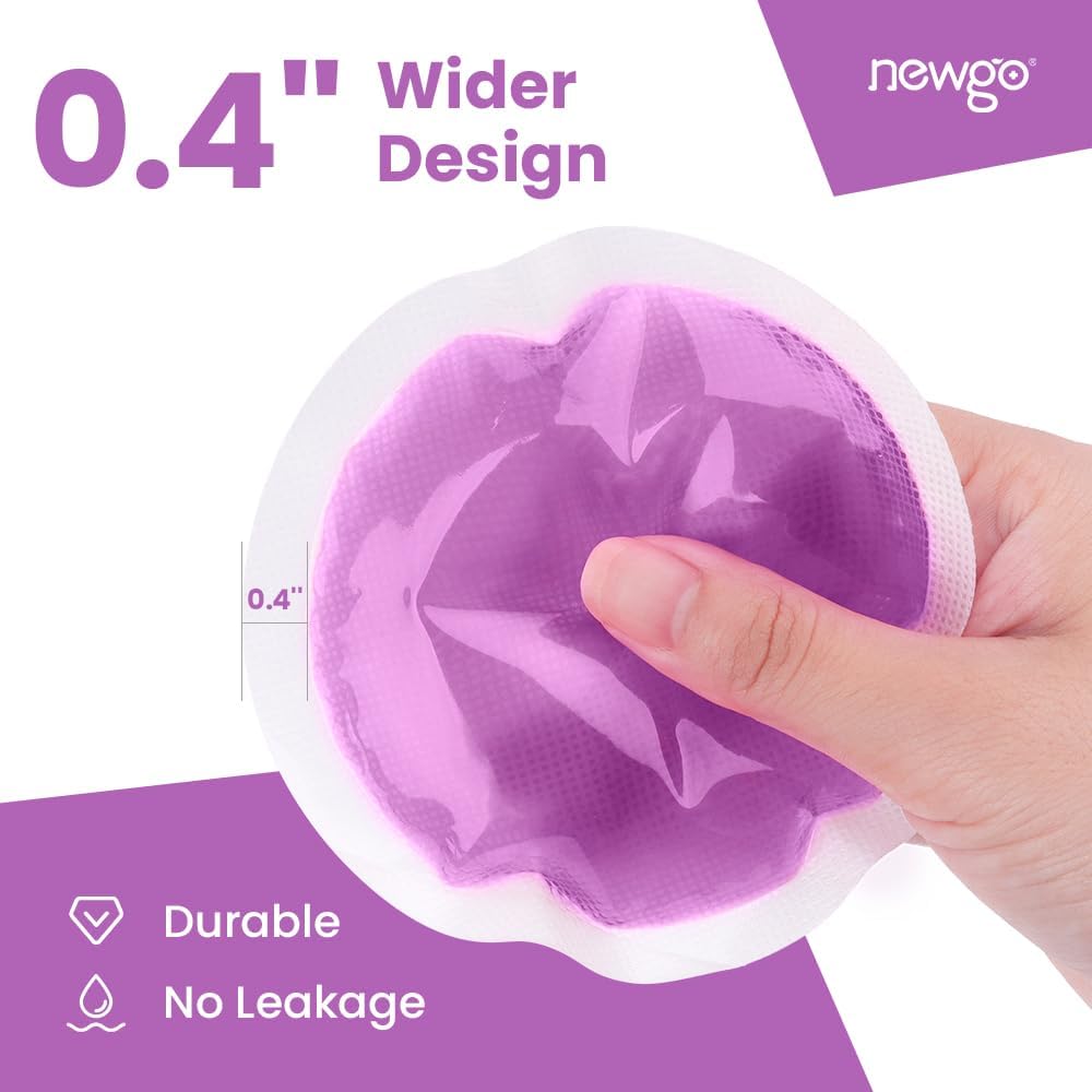 NEWGO Small Ice Packs for Injuries, 6 Pack Round Ice Packs for Face, Hot and Cold Gel Ice Pack Circular Cold Compress with Cloth Backing & Sleeve for Pain Relief, Toothaches - Purple