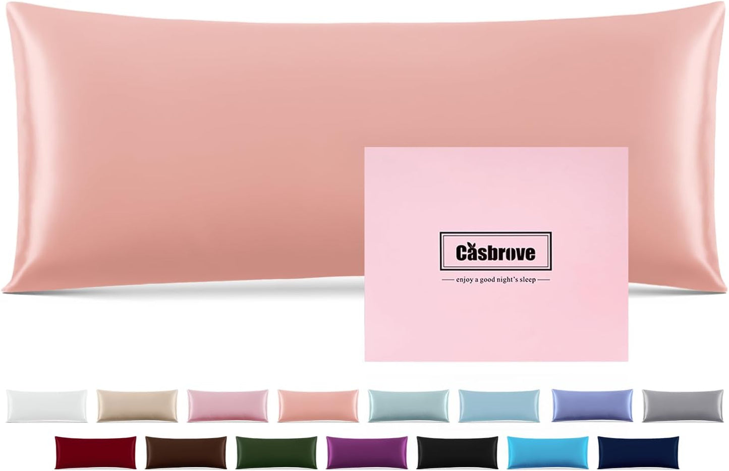 Silk Body Pillow Cover Pillow Pillowcase for Body Pillow Soft Pillow Covers Pillow Case Mulberry Silk Pillowcase for Sleep(Baby Pink,20"X 54",1pc)