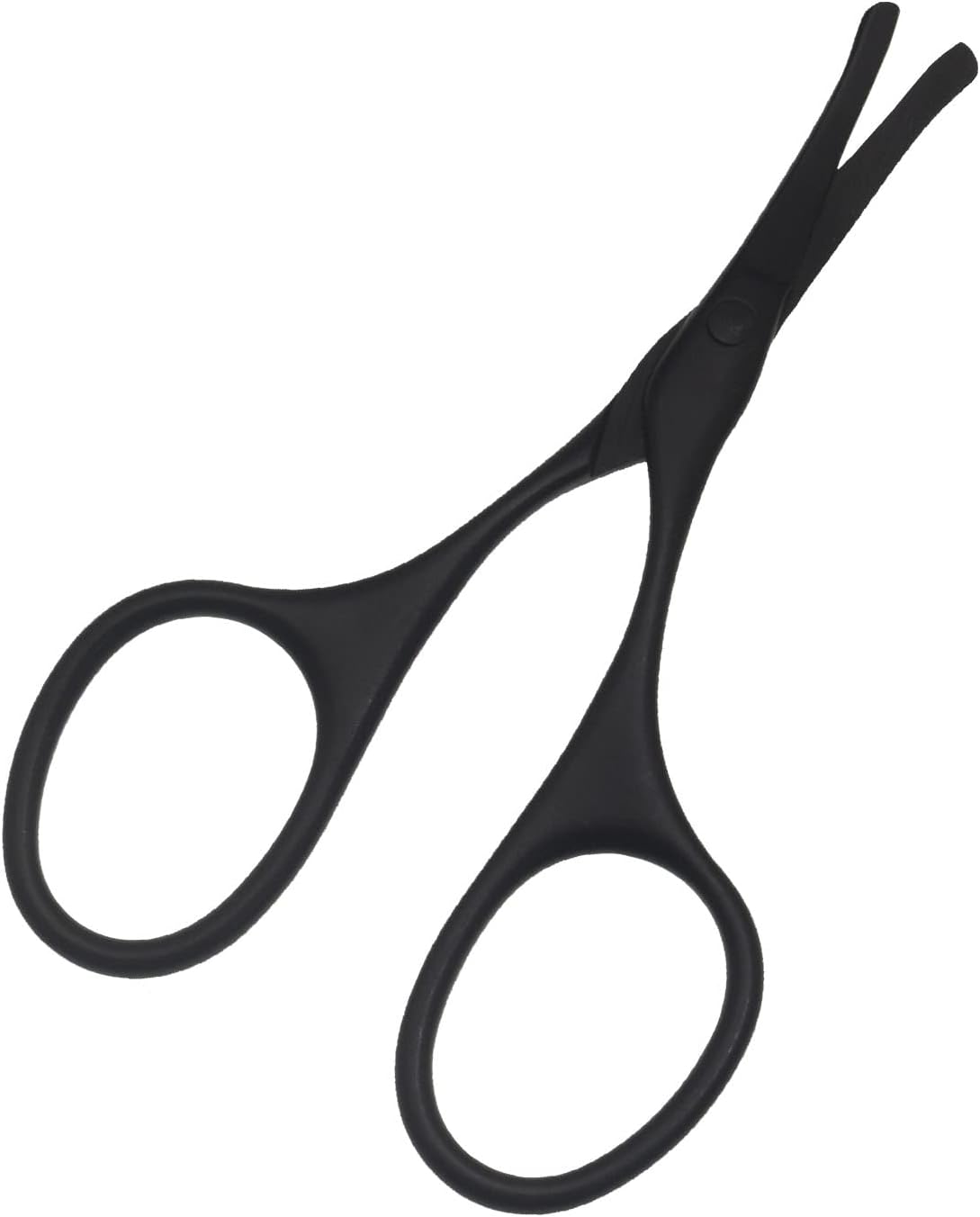 Multicolor Professional Grooming Scissors for Personal Care Facial Hair Removal and Ear Nose Eyebrow Trimming Stainless Steel Fine Straight Tip Scissors 3.9 Inch (Curved Safety Head Black)
