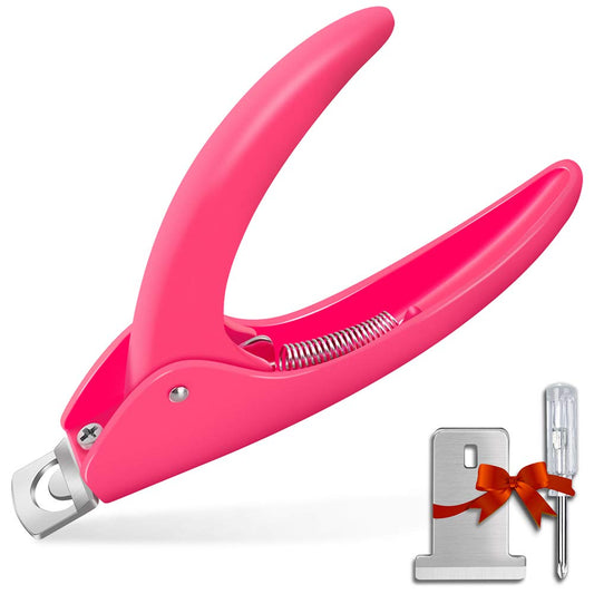 Pink Adjustable Artificial Acrylic Fake Nail False Nail Tip Clipper Cutter Trimmer Manicure Pedicure Sharp Blade Clip Tool For Salon Home Nail Art Beauty Design DIY