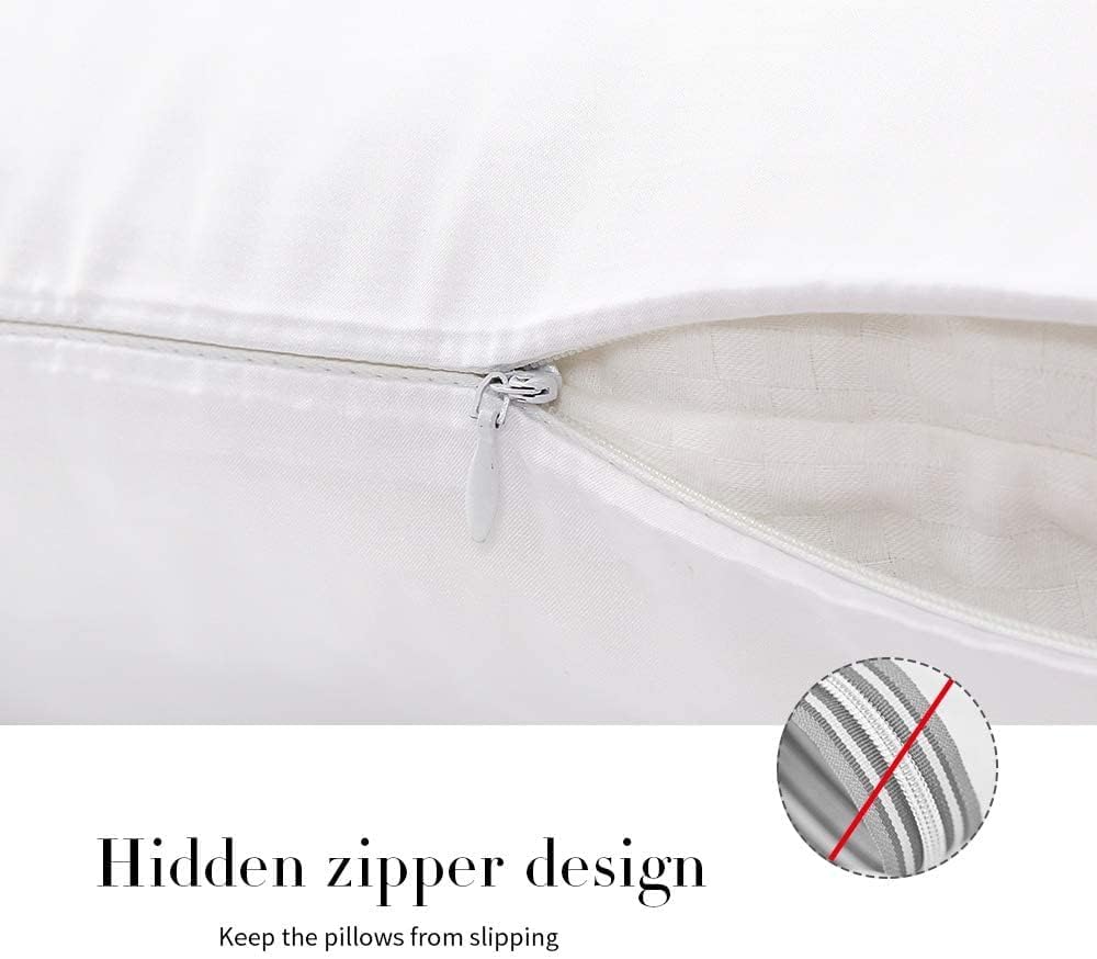 100% Mulberry Silk Pillowcases Set of 2 for Hair and Skin and Super Soft and Breathable Queen Size Nature Silk Pillowcases (Queen, White)