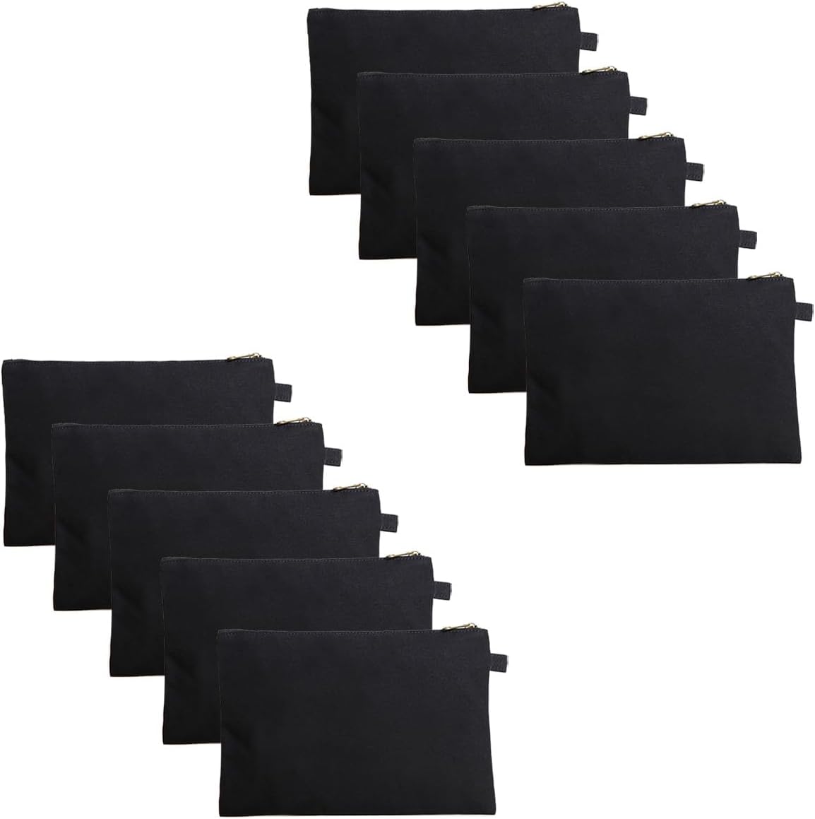 Zipper Pouch Storage Bag Simple and Stylish Women's Cosmetic and Travel Bag (Black-basic-10)