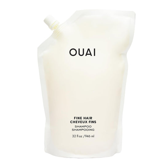 OUAI Fine Shampoo Refill - Volumizing Shampoo with Strengthening Keratin, Biotin & Chia Seed Oil for Fine Hair - Delivers Weightless Body - Paraben, Phthalate & Sulfate Free Hair Care (32 Fl Oz)