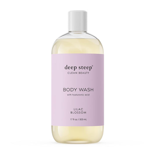 Deep Steep Body Wash, Lilac Blossom, 17 oz – Hydrating Shower Gel with Hyaluronic Acid, Shea Butter, Aloe Vera & Argan Oil – Vegan, Clean Beauty, Clean & Refreshed Skin