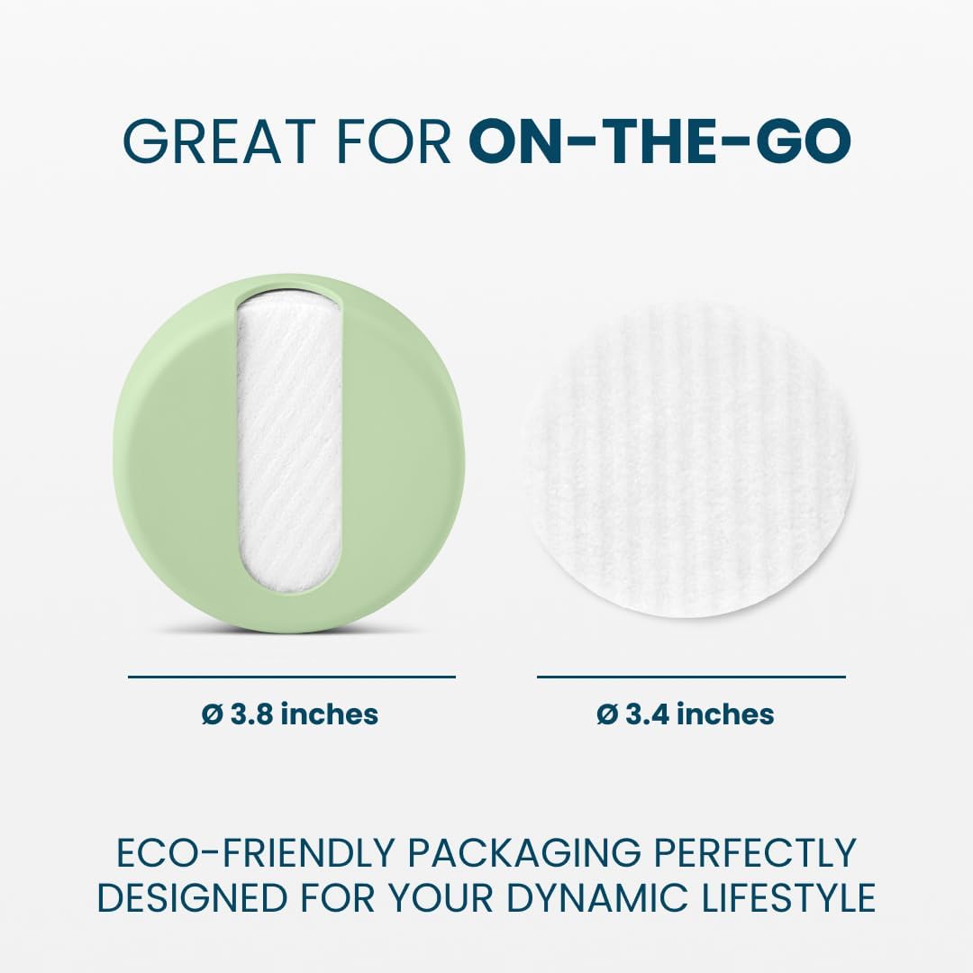 LastRound® 7 Sustainable Reusable Cotton Rounds for Facial Cleansing – Zero-Waste Eco-Friendly Makeup Remover Pads for All Skin Types with Travel Storage Case