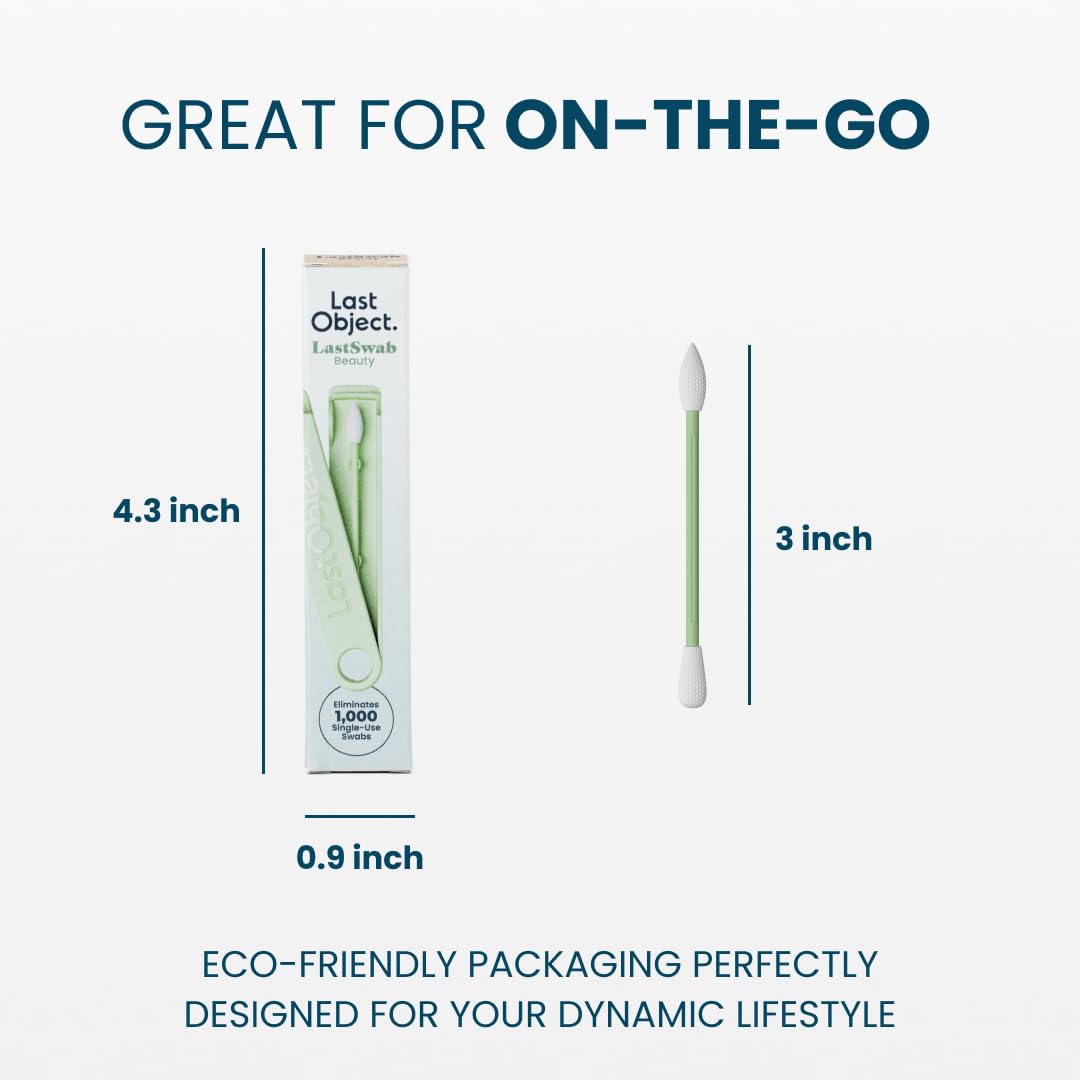 LastSwab® Reusable Cotton Swabs for Gentle and Eco-Friendly Beauty Routines - The Sustainable Alternative to Single-Use Q Tips - Zero Waste & Easy to Clean - Comes with a Convenient Travel Case Holder