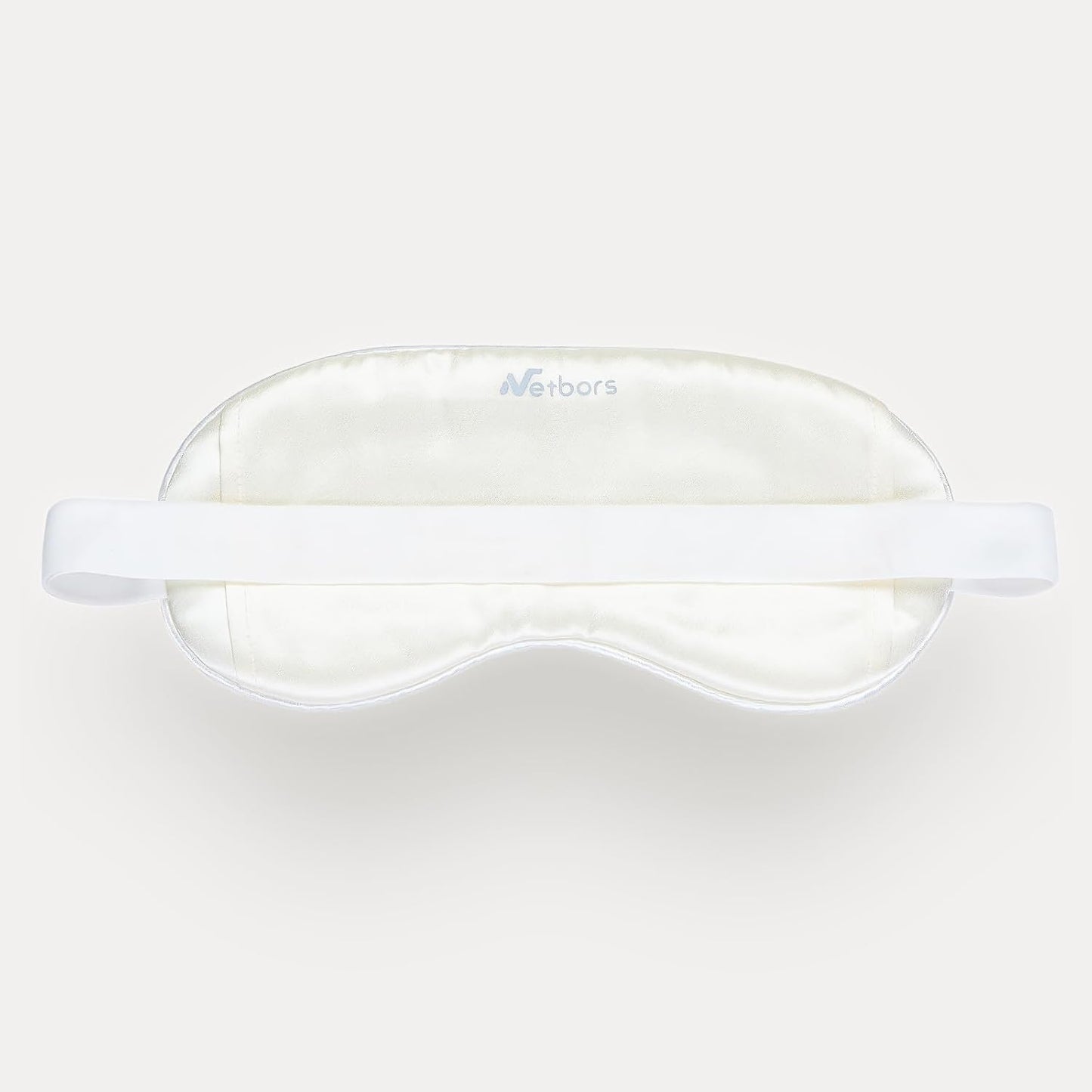 Luxury Silk Sleep Mask with 22mm Mulberry Silk, Velvet Elastic Band, Heat Therapy Pocket, and Travel Pouch, White Color