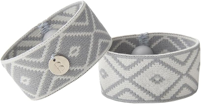 Blisslets Acupressure Relief Band - Cartagena Collection - Parentage (Smoke/Fog, Large - 6 3/4" - 7 1/2")