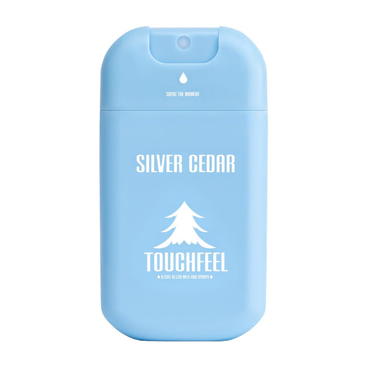 Spray Hand Sanitizer Travel Size Scented - Refillable Hydrating Hand Sanitizers Portable Design Travel Essentials (Silver Cedar) 0.93Fl Oz