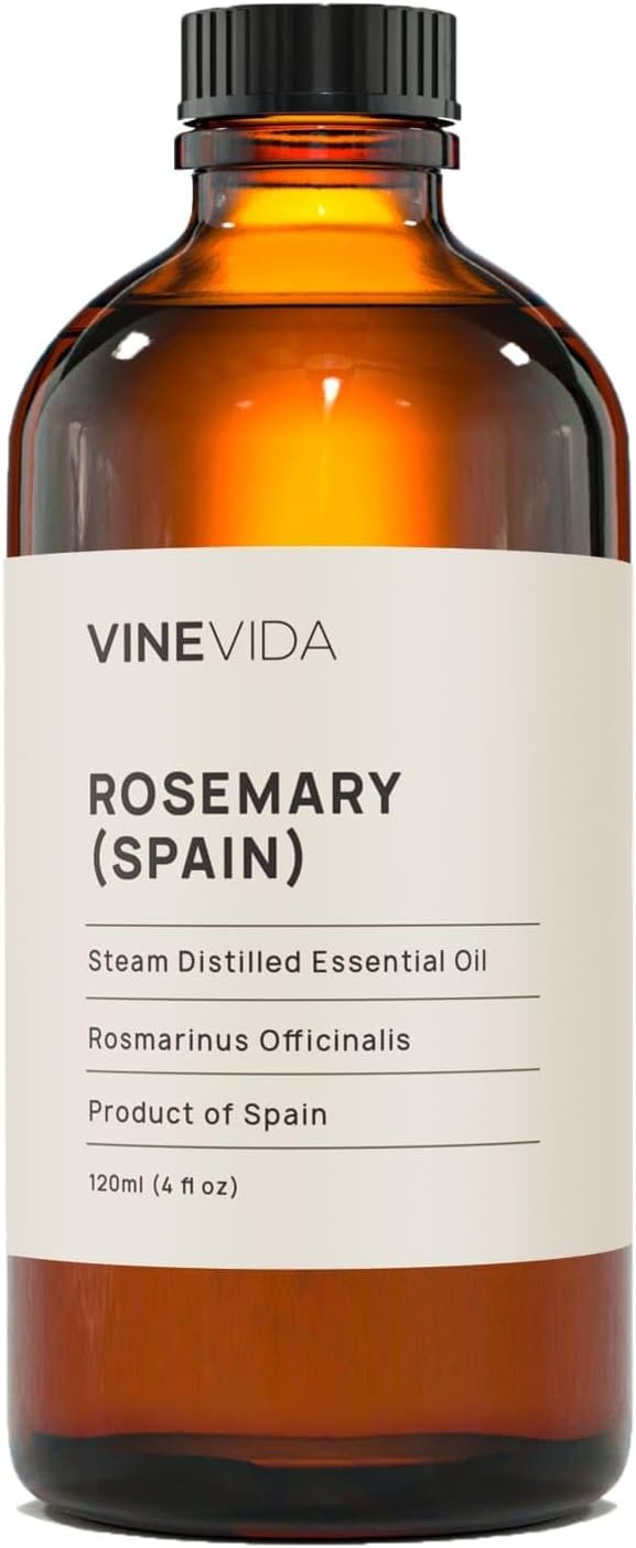 VINEVIDA Rosemary Spain Essential Oil 4 oz - Undiluted, Pure, Vegan, and Sustainable