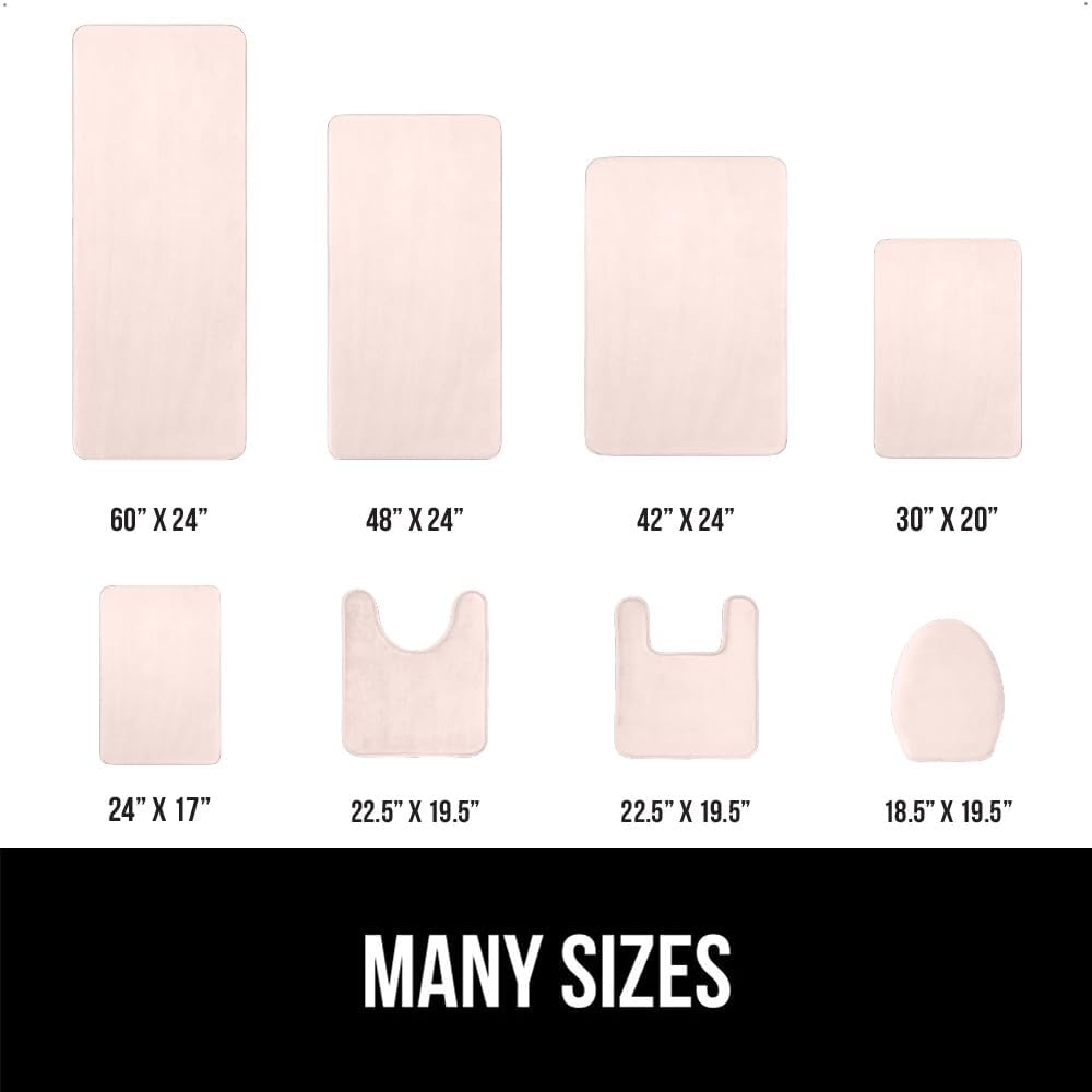 GORILLA GRIP Memory Foam Bath Mat, Soft Absorbent Velvet Bathroom Mats, Durable Dots on Underside, Machine Washable Bathmat, Carpet Rug Room Decor for Shower Tub Floor RV, 24x17 Rugs, Pink