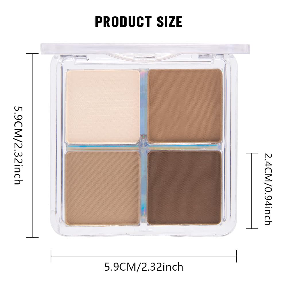 Kaely Powder Eyeshadow Quad, Natural Brown Matte Eyeshadow Palette Makeup, Neutral Eye Shadow Palette for Older Women Pigmented Waterproof, sombras para ojos, Blendable, Cruelty-free, 15