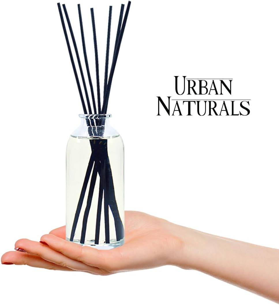 Urban Naturals Sensual Amber Blossoms Reed Diffuser Set | Made with Essential Oils & Real Botanicals | Sweet Amber, Night Blooming Jasmine, Sandalwood, Bergamot, Vanilla & Musk | Made in The USA