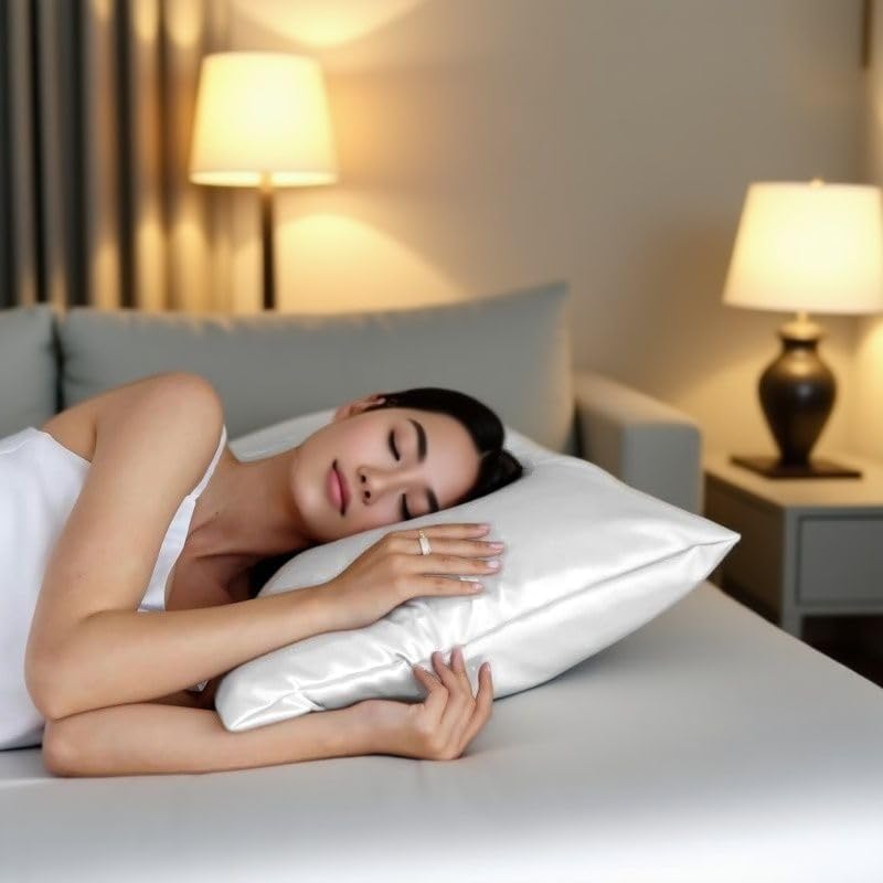 Juwenin Bedding,Luxury Satin Pillowcase with Zipper (Silky Satin Pillow Case for Hair) Set of 2 (Dark Grey, King(20''x36'))