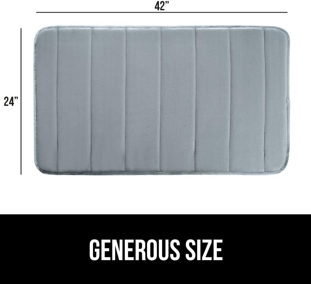 GORILLA GRIP Memory Foam Bath Mat, Soft Absorbent US Designed Bathroom Rug, Gripping Dots Machine Washable Bathmat, Cushioned Floor Mats, Shower Sink Rugs Room Décor Accessories, 42x24 Graphite Gray