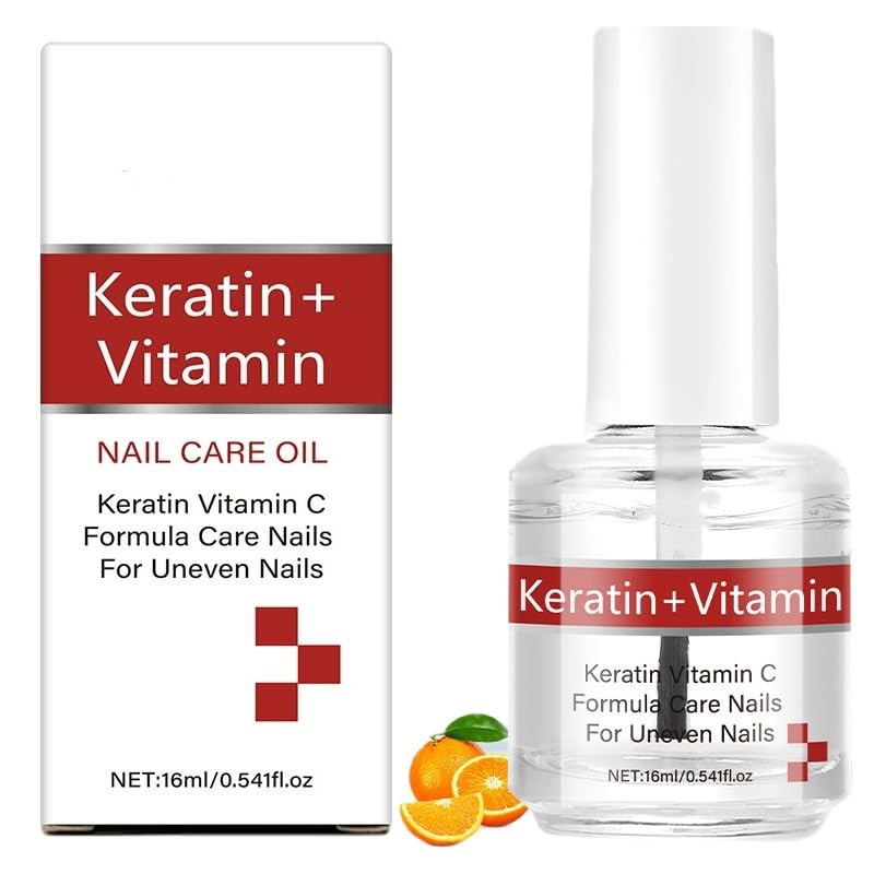 Keratin + Vitamins C Nail & Cuticle Oil, Keratin Protein Nail Moisturizes And Strengthening Care, Impove Cracked Nails & Rigid Cuticles, Deep Moisture For Nails And Cuticles For Nail Growth