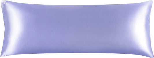 BEDELITE Satin Body Pillow Cover, Super Soft and Cooling Body Pillow Pillowcase for Hair and Skin, Breathable Silky Full Long Pillowcase Cover(20"x54", Lilac)