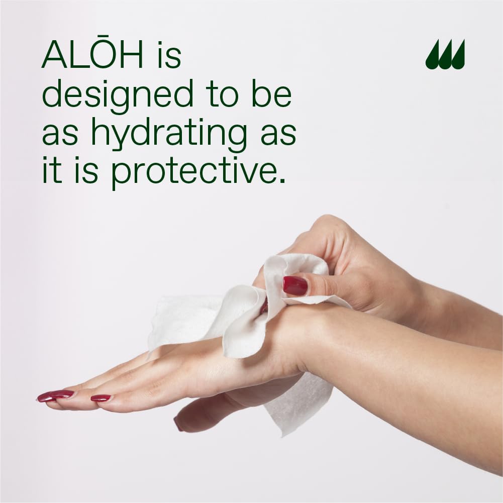 ALŌH Skin - Softening Sanitizing Hand Wipes – Sweet Orange Bergamot (1 Box of 20 Individual Wrapped Wipes)