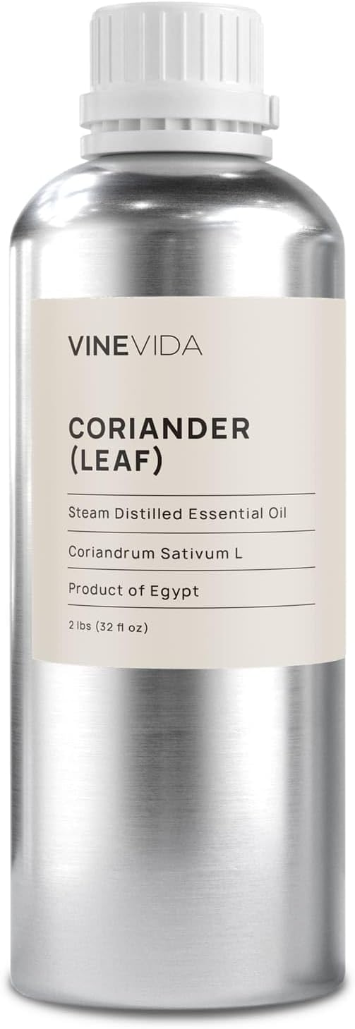 VineVida Coriander Essential Oil - 32 oz, Undiluted, DIY Candle Scents and Bulk Soap Making