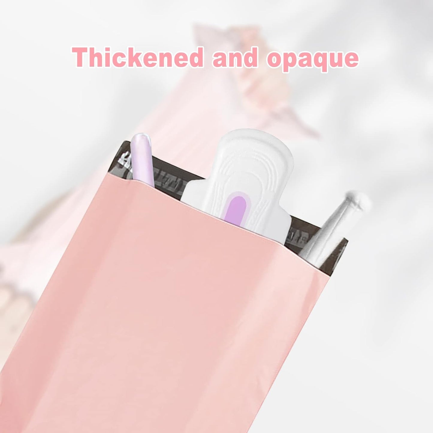 Sanitary Napkin Disposal Bags, Pink Feminine Hygiene Bags - Self-sealing, Privacy Protection - Set of 100