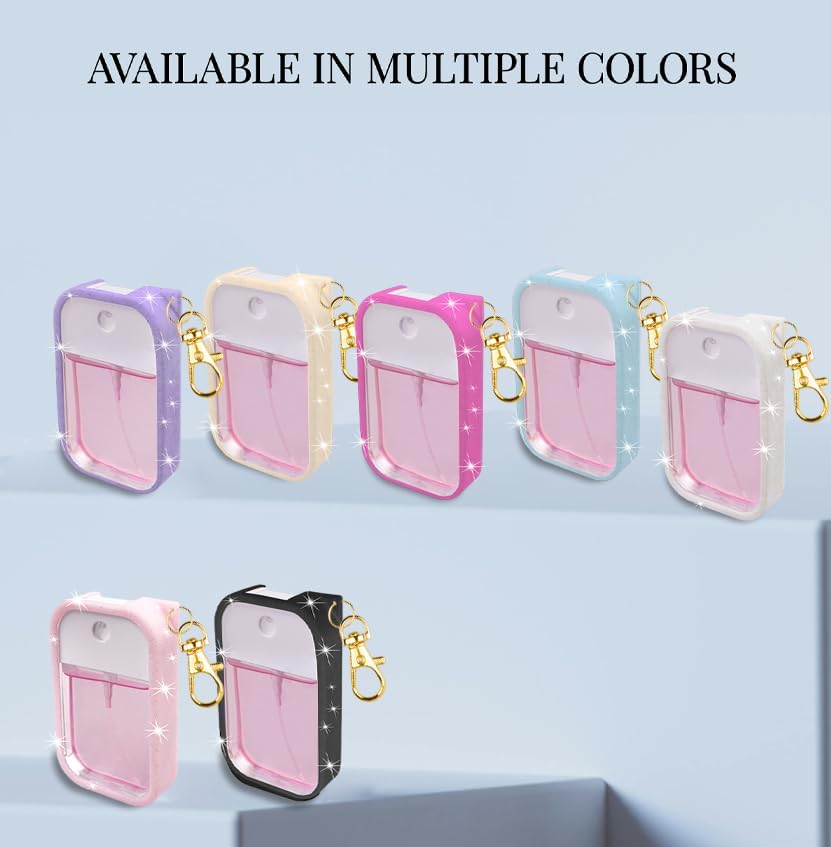 VANEST Silicone Case Compatible with Touchland Hand Sanitizer Spray, Protective Case with Keychain for Spray 1 fl oz