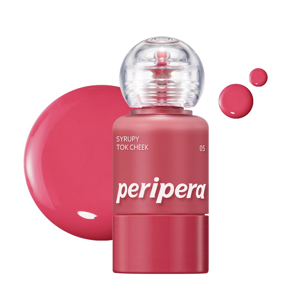 PERIPERA SYRUPY TOK CHEEK 5 Colors, Liquid Blush, Dewy Finish and Hydrates All day, Soft Velvet Texture Face Cheek Tint (05 COOL APPLE, One Size)