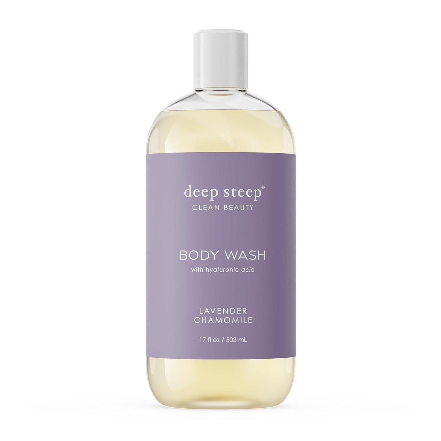 Deep Steep Body Wash, Lavender Chamomile, 17 oz – Hydrating Shower Gel with Hyaluronic Acid, Shea Butter, Aloe Vera & Argan Oil – Vegan, Clean Beauty, Clean & Refreshed Skin