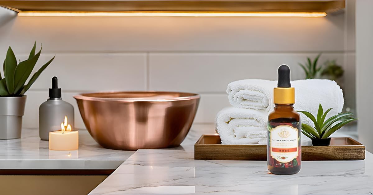 Luxurious Rose Essential Oil by Enhanced Essentials| Slow Distilled & Exotic| for Home,Diffusers,Skin & Hair Care,Aromatherapy,Bath,Perfume,Soap & Candle Making|with Glass Dropper| 1 fl oz (30 ml)