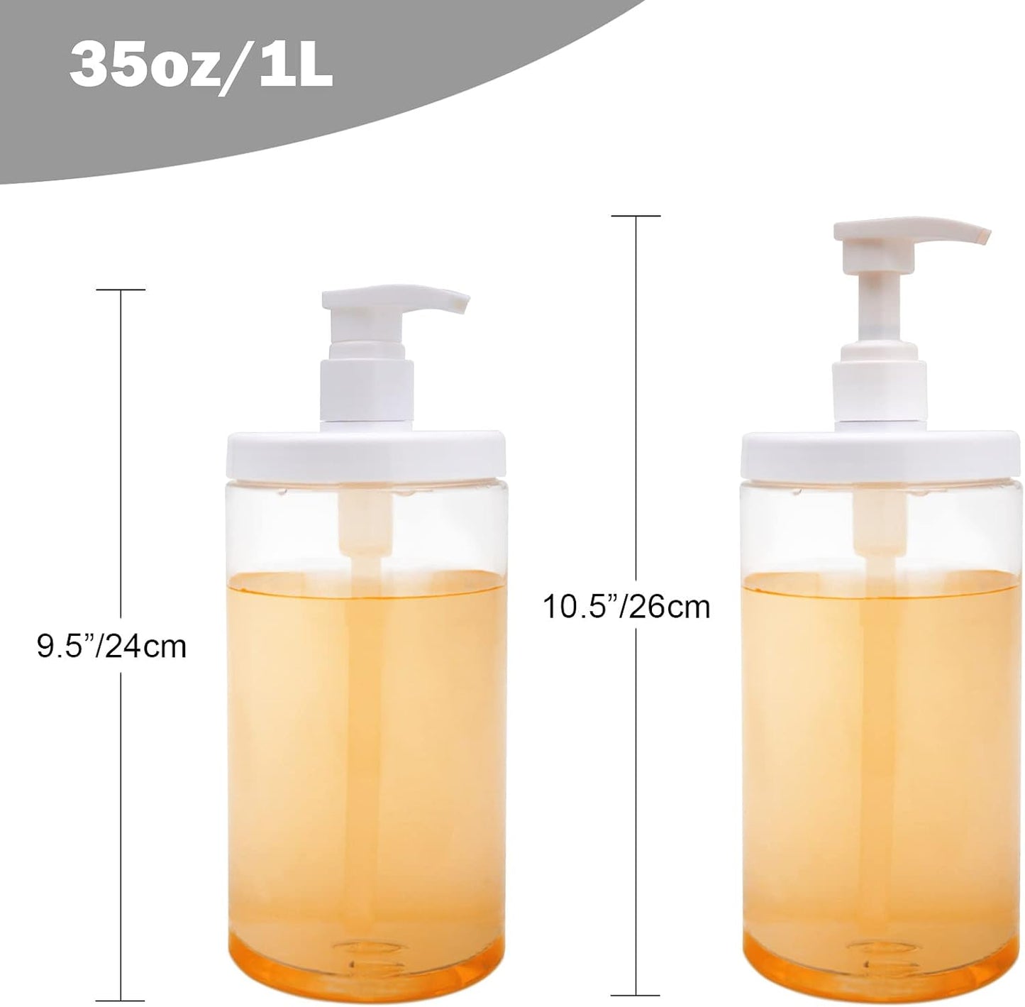 Cosywell Pump Bottle Dispenser Plastic Pump Bottles Refillable Bottles Wide Mouth Jar Style Empty Pump Bottles Bathroom Shower Containers for Lotion Shampoo Conditioner (White, 3X 1000ml)