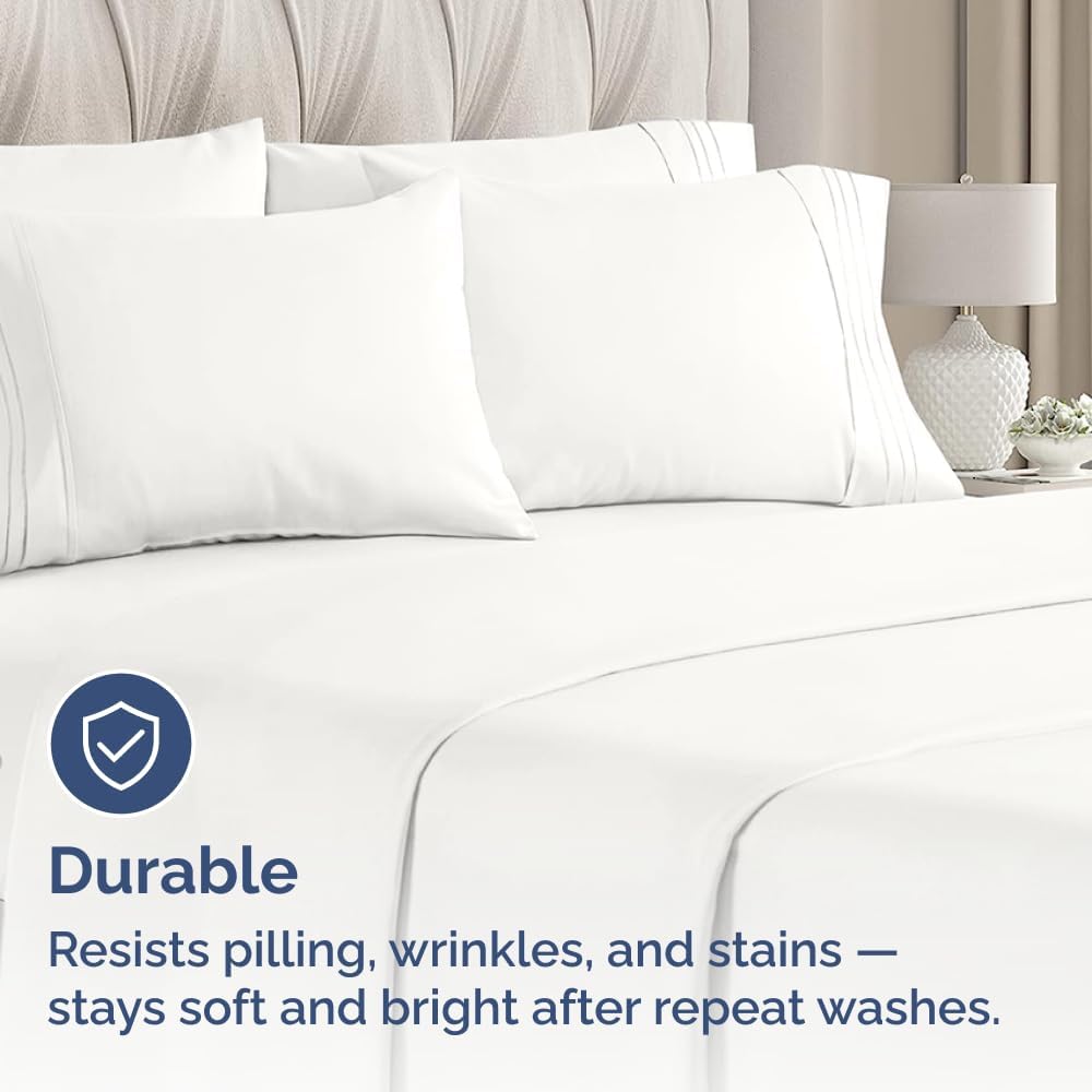 Standard Pillow Cases Set of 8 - Ultra Soft Hotel Quality Pillowcase Covers - Comfy & Wrinkle Free - Shrink, Stain and Fade Resistant - Machine Washable Pillow Protectors - 8 Piece Set - Antique White