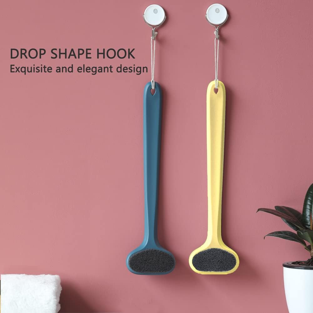 Upgraded Bath Body Brush with Comfy Bristles Long Handle Gentle Exfoliation Improve Skin's Health and Beauty Bath Shower Wet or Dry Brushing Body Brush (14 inch, Dark Blue)