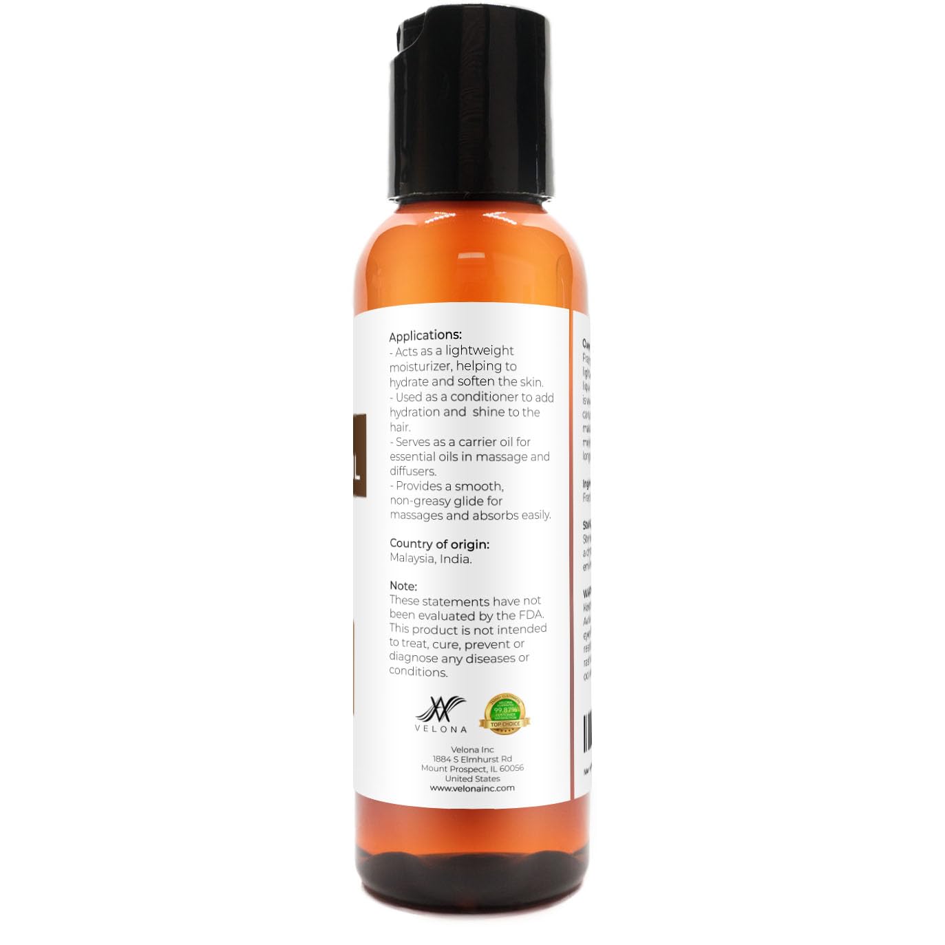 velona MCT Coconut Oil 2 Fl Oz | 100% Pure and Natural Carrier Oil | Fractionated | Skin, Face, Body, Hair Care | Use Today - Enjoy Results