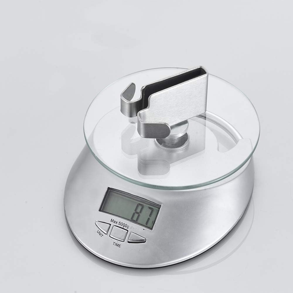 Double Hooks for Glass Shower Door, Towel Hooks Over The Bathroom Glass Wall 0.31-0.39in, Stainless Steel, Brushed,2 Pack.