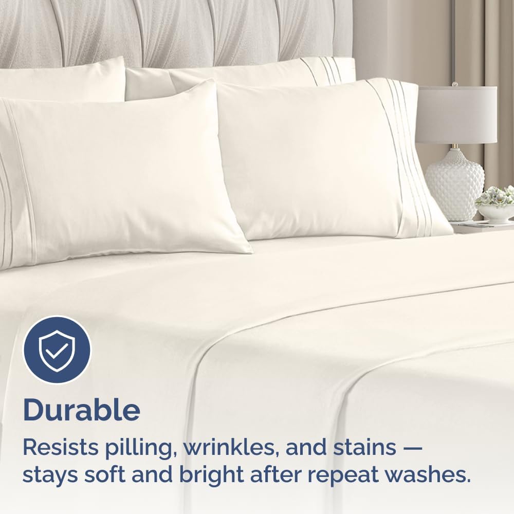 King Pillow Cases Set of 8 - Ultra Soft Hotel Quality Pillowcase Covers - Comfy. Cozy & Wrinkle Free - Shrink, Stain and Fade Resistant - Machine Washable Pillow Protectors - 8 Piece Set - Off White