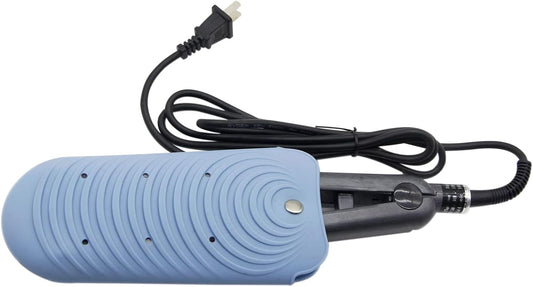 Heat Resistant Silicone Mat Pouch for Hair Styling Tools, Curling and Flat Irons Non-Slip Travel Cover, Small Portable Straightener Pad for Curler Wands Storage, Hot Waver (Blue)