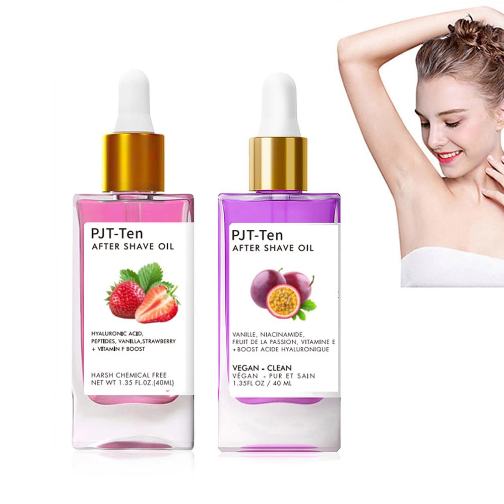 Strawberry Vanilla After Shave Oil, After Serve Oil for Smooth Skin, Moisturizing, Prevent Ingrown Hairs & Dryness, Reduce Ingrown Hairs & Dryness (Strawberry Vanilla + Passion Fruit, One Size)