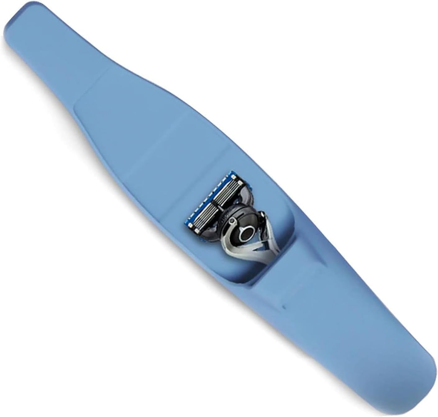LinMei Silicone Razor Travel Case, Blue+Black, Compatible with Gillette, Parker, Merkur Razor (Gray 2pcs) (Blue 2pcs)