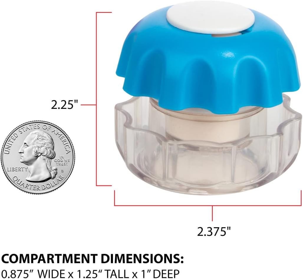 EZY DOSE Crush Pill, Vitamins, Tablets, Crusher and Grinder with Storage Compartment, Kids, Pets, Elderly, Effortlessly Crushes Medications into Fine Powder, Easy-to-Use Design, Blue, BPA Free