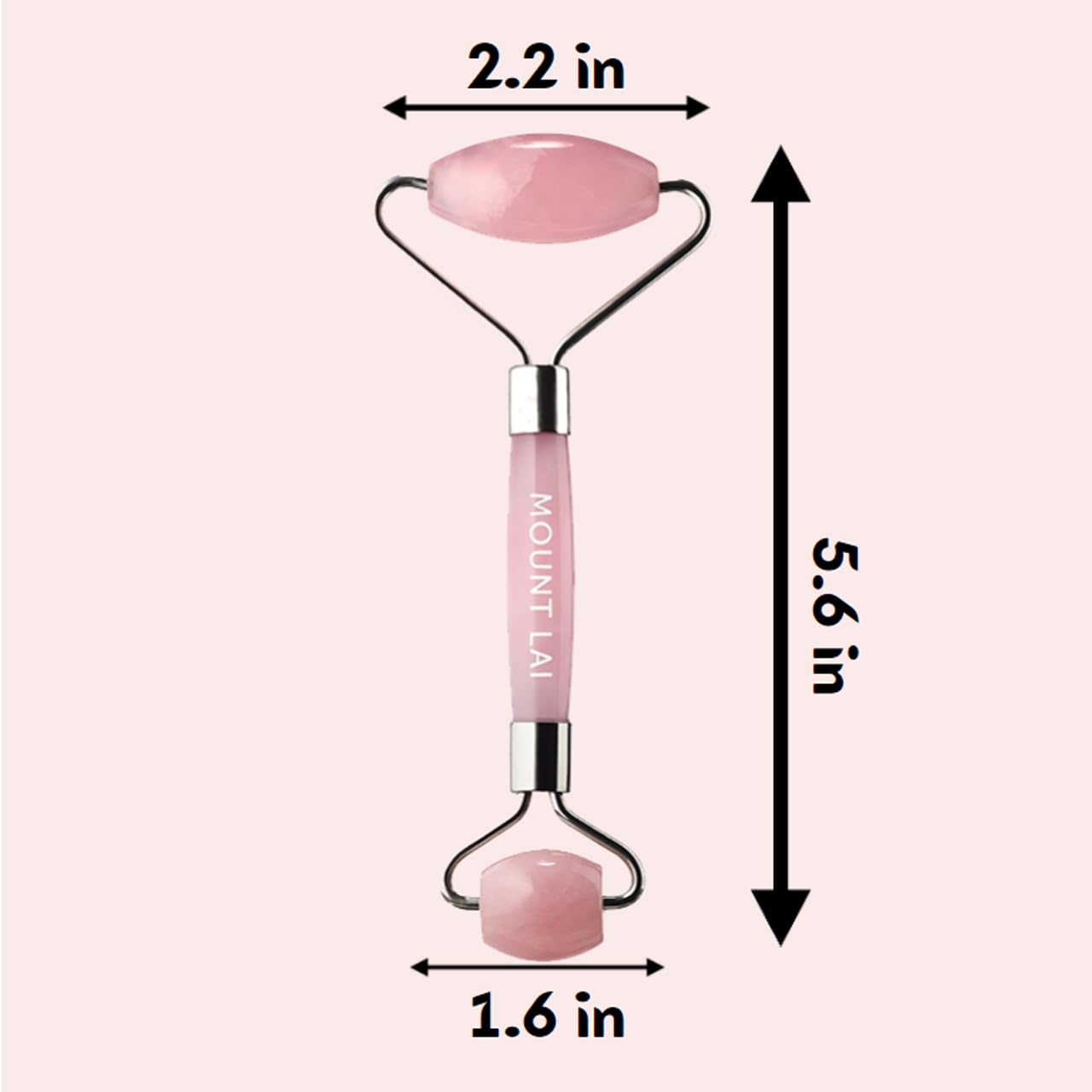 Mount Lai De-Puffing Rose Quartz Facial Roller – The Stone of Love, Certified Rose Quartz Face Roller for Anti-Aging, Soothing & Radiant Skin, Facial Massager Tool for Self-Care Ritual