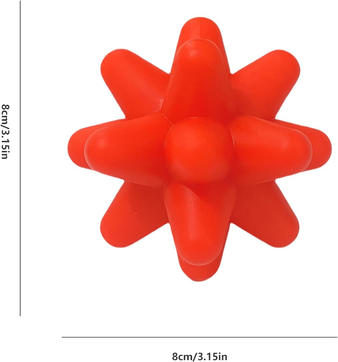 Silicone Spike Massage Ball, Spiky Stress Relief Balls for Foot, Back, Hand Therapy, Deep Tissue Trigger Point–3.15"(Blue/RED)